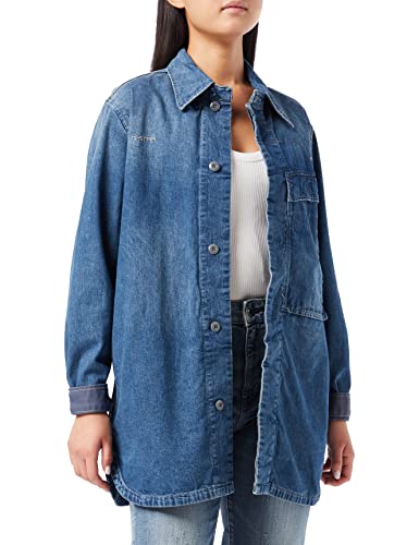 G-STAR RAW Damen Mysterious Overshirt, Blau (antique faded space blue D22505-C970-D342), XS von G-STAR RAW