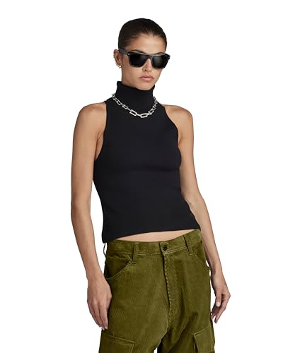 G-STAR RAW Damen NY RAW Slim Knitted Top , Schwarz (dk black D24007-D487-6484), M von G-STAR RAW