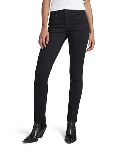 G-STAR RAW Damen Noxer Straight Jeans, Schwarz (pitch black D17192-B964-A810), 26W / 32L von G-STAR RAW