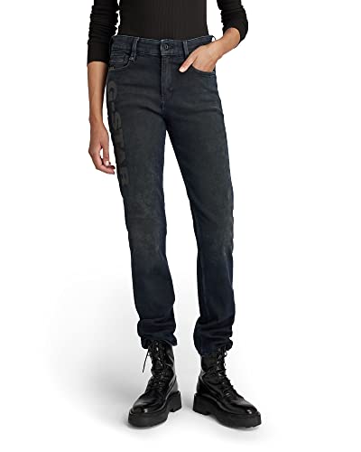 G-STAR RAW Damen Noxer Straight Artwork Jeans, Blau (worn in onyx blue D17885-C296-B845), 26W / 30L von G-STAR RAW