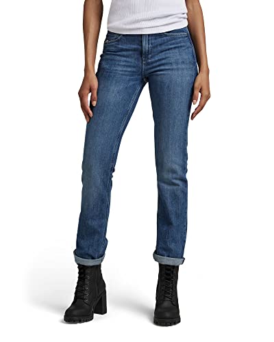 G-STAR RAW Damen Noxer Straight Jeans, Blau (faded capri D17192-B767-D346), 29W / 34L von G-STAR RAW