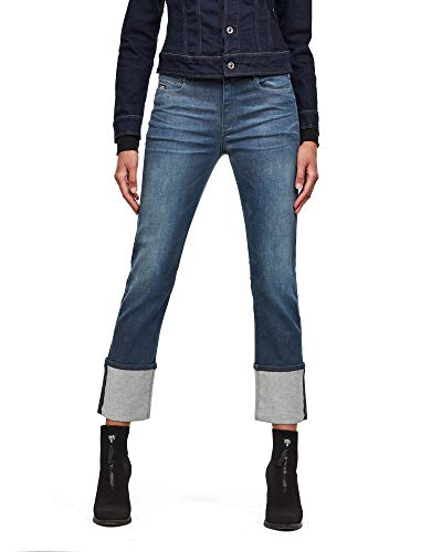 G-STAR RAW Damen Noxer Straight Jeans, Blau (worn in gravel blue D17192-C431-B844), 24W / 32L von G-STAR RAW