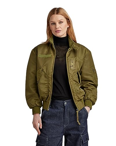G-STAR RAW Damen Nylon Bomber wmn, Grün (dark olive D23542-C143-C744), S von G-STAR