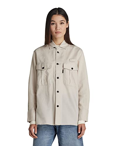 G-STAR RAW Damen Officer Boyfriend Hemd, Beige (whitebait D21887-D125-1603), M von G-STAR RAW