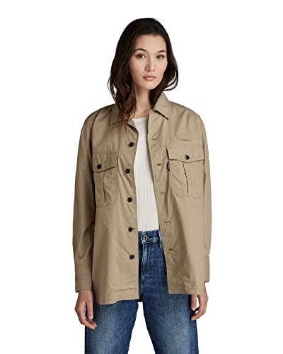 G-STAR RAW Damen Officer Boyfriend Hemd, Beige (tree house D21104-4481-C941), S von G-STAR RAW