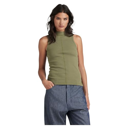 G-Star RAW Damen Open Back Mock Slim Top, Grün (dk Shamrock D24502-D595-7159), XL von G-STAR RAW