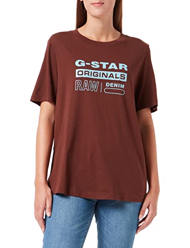 G-STAR RAW Damen Originals Label Regular T-Shirt, Braun (chocolate lab D19953-4107-D312), S von G-STAR RAW