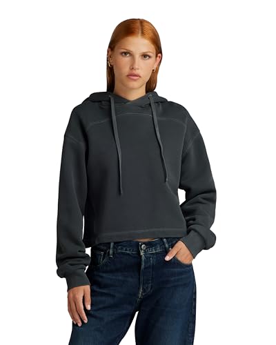 G-STAR RAW Damen Overdyed Loose Hooded Sweatshirt, Schwarz (dk black gd D24402-D575-B564), XL von G-STAR RAW