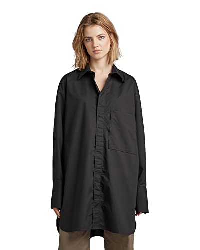 G-STAR RAW Damen Oversized Boyfriend Hemd, Schwarz (dk black D22492-D308-6484), L von G-STAR RAW