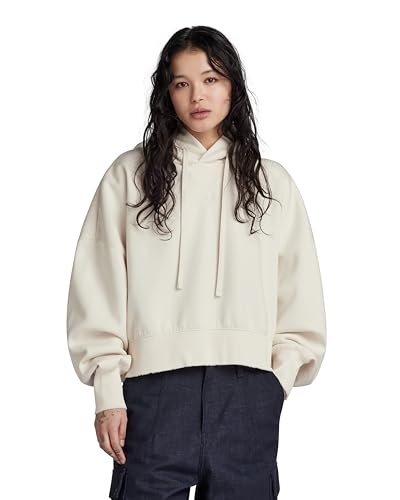 G-STAR RAW Damen Oversized Cropped Hoodie, Beige (eggnog D24236-D425-G076), L von G-STAR RAW