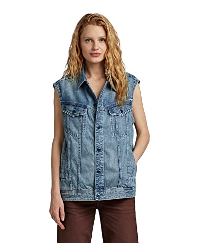 G-STAR RAW Damen Oversized Denim Vest, Blau (sun faded air force blue D22581-B988-C947), L von G-STAR RAW