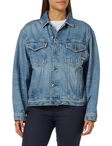 G-STAR RAW Damen Oversized Jacke, Blau (sun faded air force blue D23643-D436-C947), L von G-STAR RAW