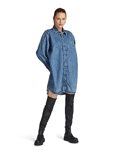 G-STAR RAW Damen Oversized denim dress, Blau (faded waterfront D23675-D301-D895), S von G-STAR RAW