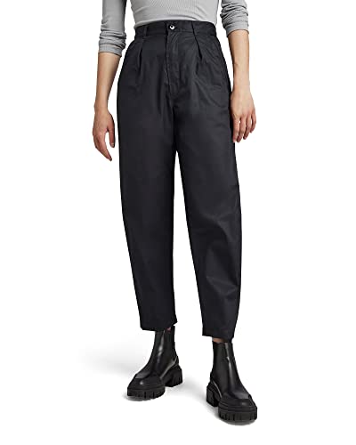 G-STAR RAW Damen Pleated High Waist Chinohose, Schwarz (caviar D22136-D194-D301), 31 von G-STAR RAW