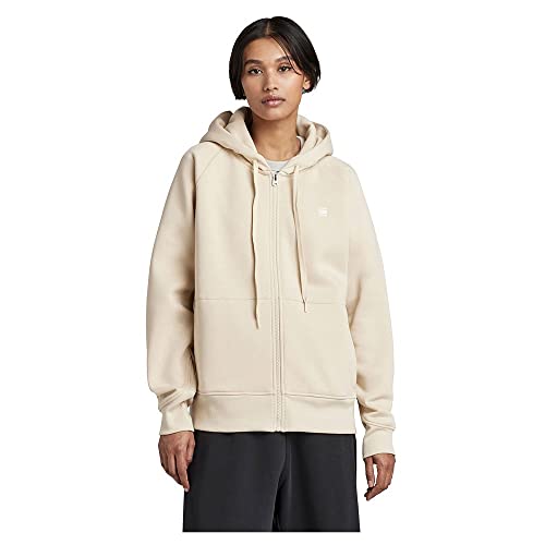 G-STAR RAW Damen Premium Core 2.0 Hooded Zip Through Sweater, Beige (brown rice D21256-C235-D309), XXS von G-STAR RAW