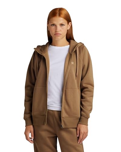 G-STAR RAW Damen Premium Core 2.1 Hooded Zip Thru Sweatshirt, Beige (safari D22727-C235-B444), L von G-STAR RAW