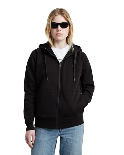 G-STAR RAW Damen Premium Core 2.1 Hooded Zip Thru Sweatshirt, Schwarz (dk black D22727-C235-6484), L von G-STAR RAW