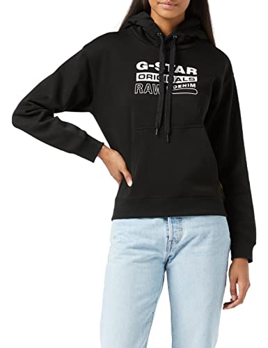 G-STAR RAW Damen Premium Core Originals Logo Hooded Sweatshirt, Schwarz (dk black D20760-C235-6484), XS von G-STAR RAW