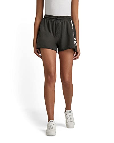 G-STAR RAW Damen Printed Sweat Shorts, Grau (raven D19796-A970-976), S von G-STAR RAW