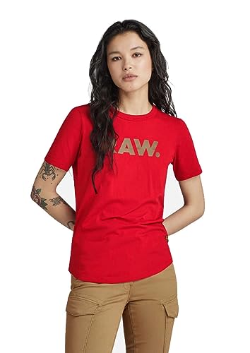 G-STAR RAW Damen RAW. Slim T-Shirt, Rot (dk flame D21226-4107-8050), S von G-STAR RAW