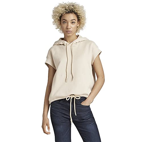 G-STAR RAW Damen Relaxed Short Sleeve Hoodie, Beige (brown rice D22362-D165-D309), XS von G-STAR RAW