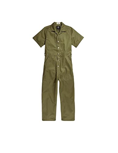 G-STAR RAW Damen Relaxed Short Sleeve Jumpsuit, Grün (smoke olive D23245-D310-B212), M von G-STAR RAW