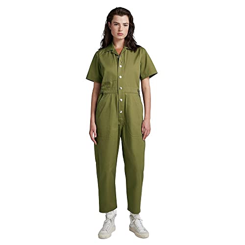 G-STAR RAW Damen Relaxed Short Sleeve Jumpsuit, Grün (smoke olive D23245-D310-B212), M von G-STAR RAW