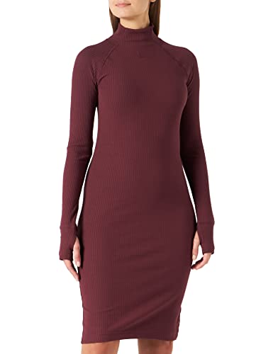 G-STAR RAW Damen Rib Slim Kleid, Purpur (vineyard wine D22274-D107-D303), L von G-STAR RAW