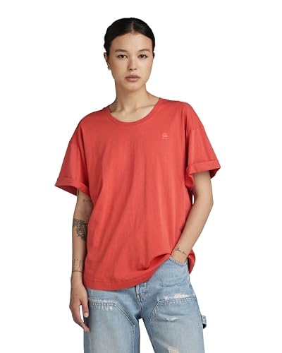 G-STAR RAW Damen Rolled Up Sleeve Boyfriend Top, Rosa (finch D24524-4107-5789), XS von G-STAR RAW