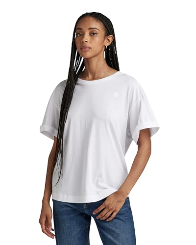 G-Star RAW Damen Rolled Up Sleeve Boyfriend Top, Weiß (White D24524-4107-110), XS von G-STAR