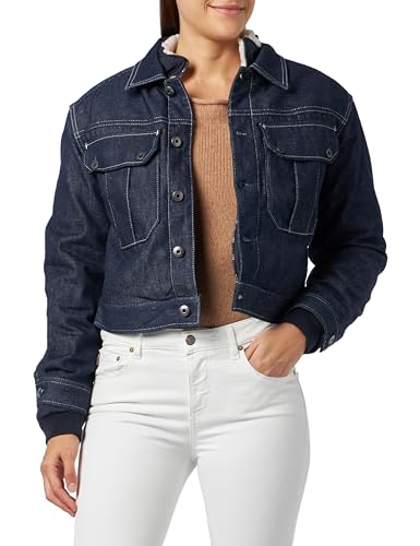 G-STAR RAW Damen Short Sherpa Jacke Detachable Liner , Blau (raw denim D23687-D443-001), M von G-STAR RAW