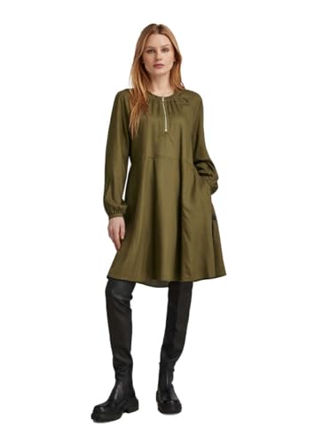 G-STAR RAW Damen Short flared dress long sleeve, Grün (dark olive D23603-D297-C744), M von G-STAR RAW