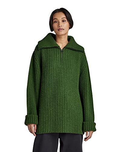 G-STAR RAW Damen Skipper Loose Knitted Pullover, Grün (dk nuri green D22121-D170-3476), M von G-STAR RAW