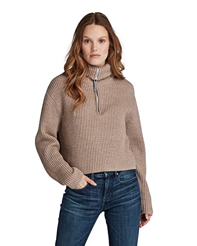 G-STAR RAW Damen Skipper Knit Pullover, Beige (dk brick D20607-B670-1214), S von G-STAR RAW