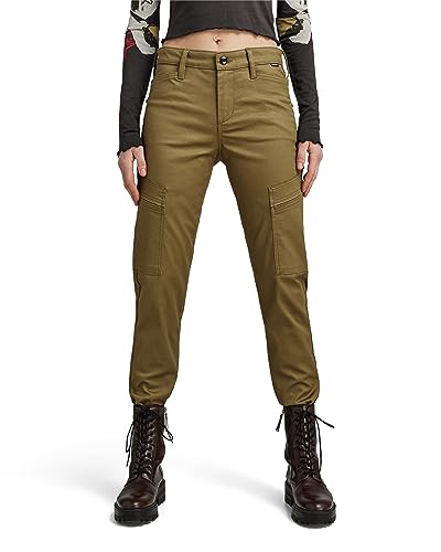 G-STAR RAW Damen Slim Cargohose, Grün (dark olive D23572-C072-C744), 24W / 30L von G-STAR RAW