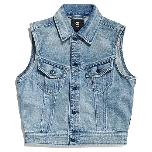 G-STAR RAW Damen Slim Denim Vest, Blau (sun faded air force blue D22582-B988-C947), L von G-STAR RAW