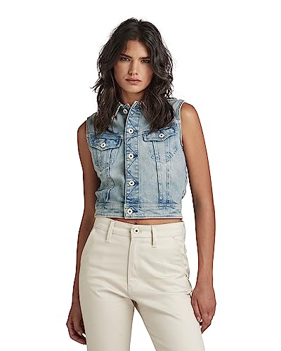 G-STAR RAW Damen Slim Denim Vest, Blau (vintage electric blue D22582-D316-D125), L von G-STAR RAW