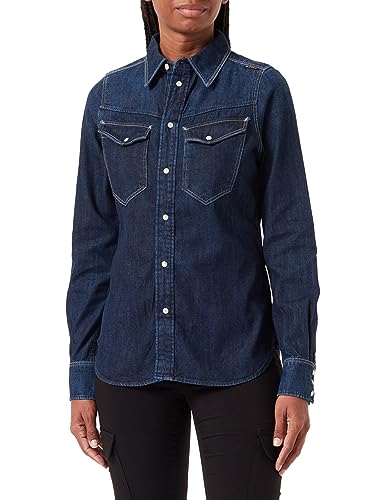 G-STAR RAW Damen Slim Denim shirt wmn, Blau (worn in deep sea D23682-D252-G133), XS von G-STAR RAW