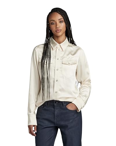 G-STAR RAW Damen Slim Hemd , Beige (eggnog D24229-D414-G076), L von G-STAR RAW