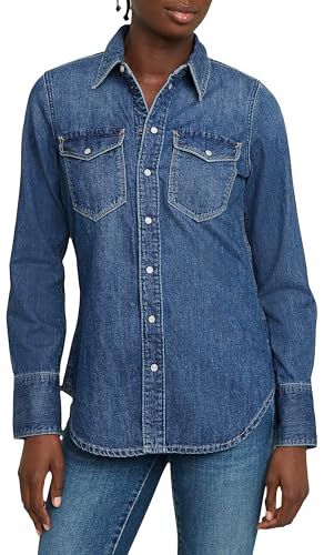 G-Star Raw Damen Slim Western Hemd, Blau (Faded Noosa Blue D24343-D252-G310), XS von G-Star Raw