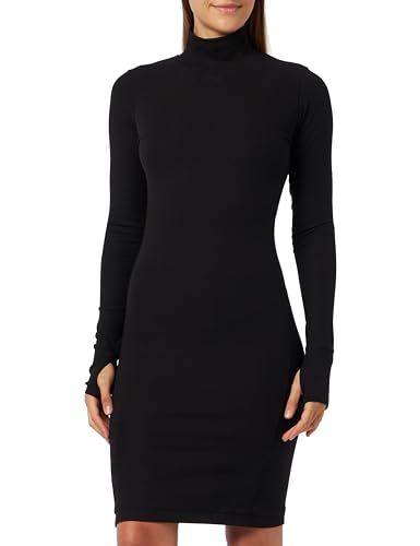 G-STAR RAW Damen Slim rib dress mock ls wmn, Schwarz (dk black D23500-D493-6484), L von G-STAR RAW