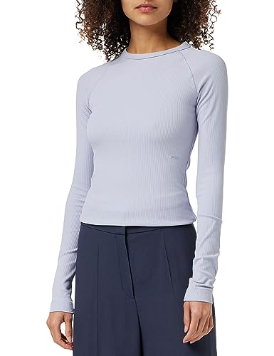 G-STAR RAW Damen Slim Rib r t ls wmn, Grau (Icelandic Blue D23343-D493-G081), XS von G-STAR