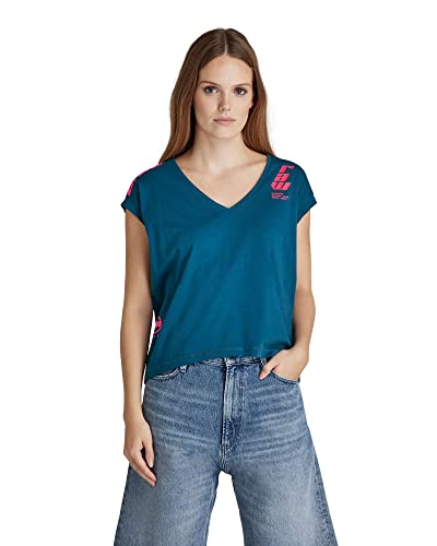 G-STAR RAW Damen Sports Back Graphic Loose Top, Blau (nitro D21577-336-1861), S von G-STAR RAW