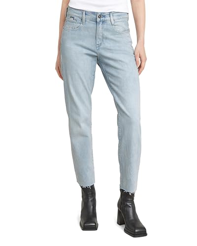 G-STAR RAW Damen Strace Straight Cropped Jeans, Blau (Sun Faded Poolside Blue D24766-D549-G676), 33W / 32L von G-STAR RAW