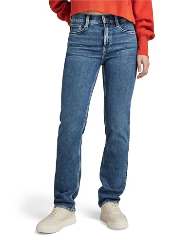 G-STAR RAW Damen Strace Straight Jeans, Blau (antique faded orinoco blue D23951-C052-G118), 27W / 34L von G-STAR RAW