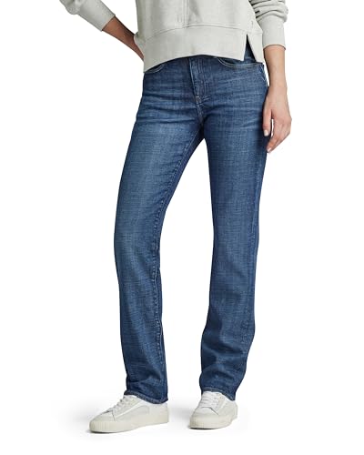 G-STAR RAW Damen Strace Straight Jeans, Blau (faded blue copen D23951-D441-G318), 27W / 32L von G-STAR RAW