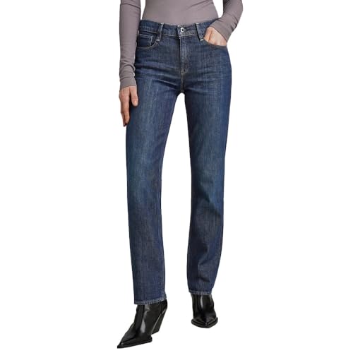 G-STAR RAW Damen Strace Straight Jeans, Blau (Worn in deep Marine D23951-B767-C602), 26W / 32L von G-STAR
