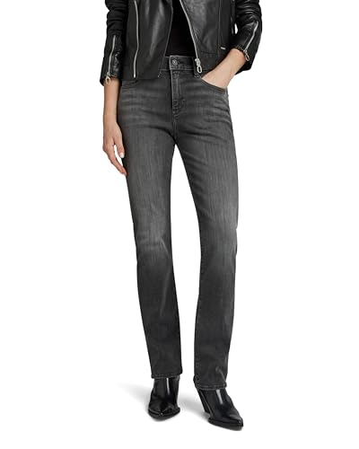 G-STAR RAW Damen Strace Straight Jeans, Schwarz (worn in black moon D23951-D632-G108), 32W / 30L von G-STAR RAW