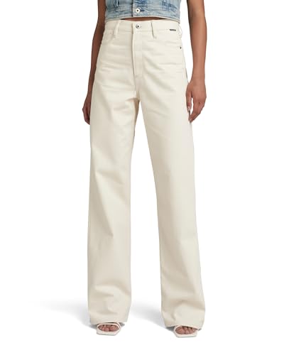 G-STAR RAW Damen Stray Ultra High Straight Contrast Jeans, Beige (ecru D23066-D300-159), 28W / 30L von G-STAR RAW