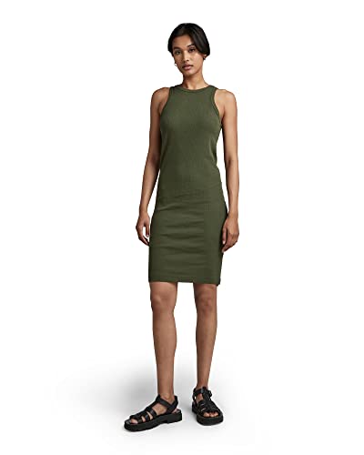 G-STAR RAW Damen Tank Slim Kleid, Grün (shadow olive D22842-D289-B230), L von G-STAR RAW